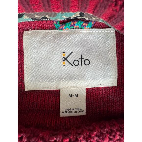 Koto Sweater Womens Medium Anthropologie Cableknit Holidays Cabincore Earthy Top - Picture 4 of 8
